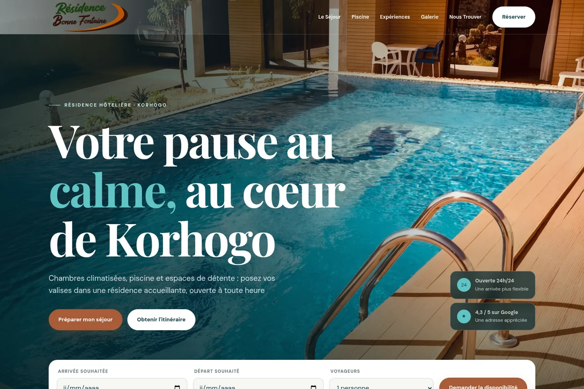 Site web de la Résidence Bonne Fontaine