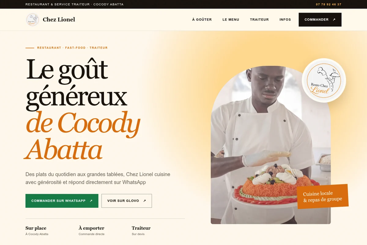 Site web du Restaurant Chez Lionel